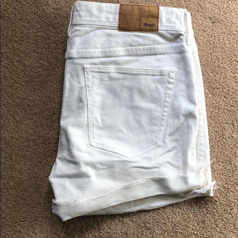 Madewell white jean shorts